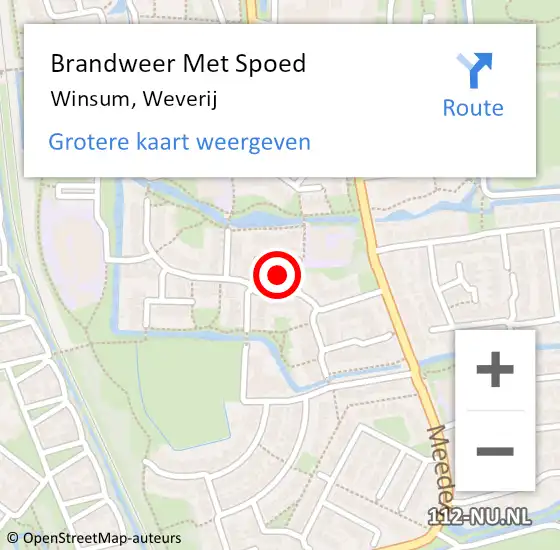 Locatie op kaart van de 112 melding: Brandweer Met Spoed Naar Winsum, Weverij op 18 augustus 2017 23:35