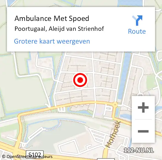 Locatie op kaart van de 112 melding: Ambulance Met Spoed Naar Poortugaal, Beatrijshof op 19 augustus 2017 01:48