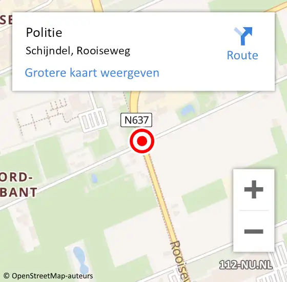Locatie op kaart van de 112 melding: Politie Schijndel, Rooiseweg op 19 augustus 2017 05:53