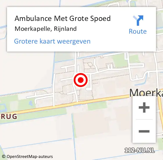 Locatie op kaart van de 112 melding: Ambulance Met Grote Spoed Naar Moerkapelle, Rijnland op 19 augustus 2017 07:28