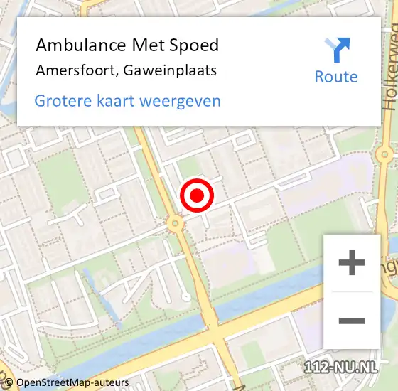 Locatie op kaart van de 112 melding: Ambulance Met Spoed Naar Amersfoort, Gaweinplaats op 19 augustus 2017 07:47