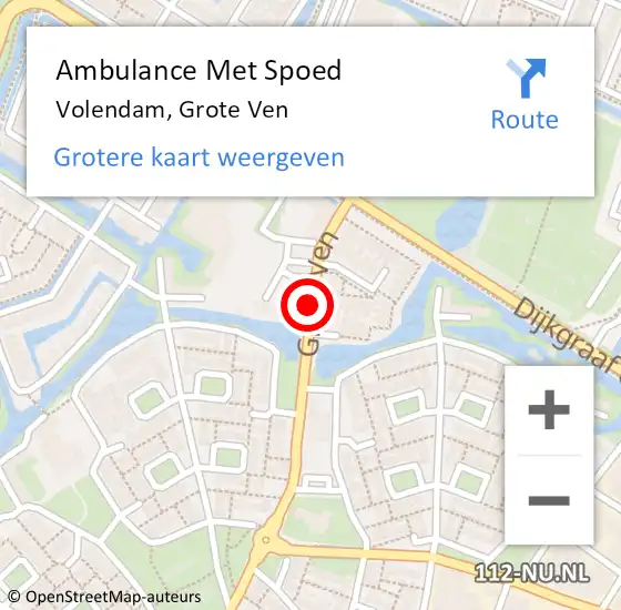 Locatie op kaart van de 112 melding: Ambulance Met Spoed Naar Volendam, Grote Ven op 19 augustus 2017 09:00