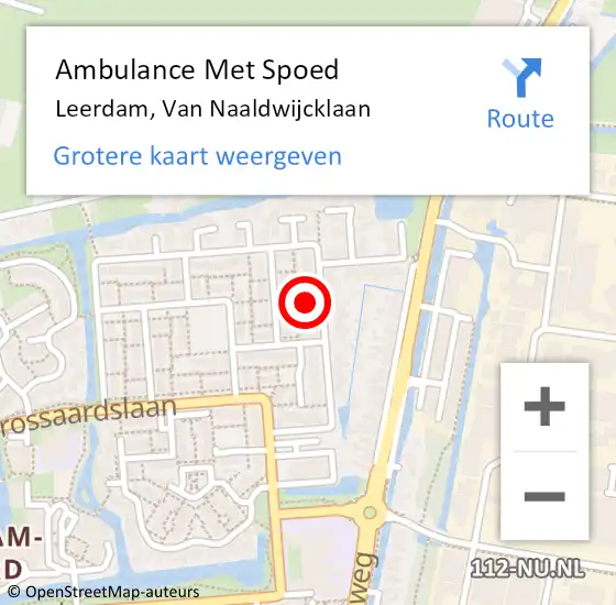Locatie op kaart van de 112 melding: Ambulance Met Spoed Naar Leerdam, Van Naaldwijcklaan op 19 augustus 2017 09:02