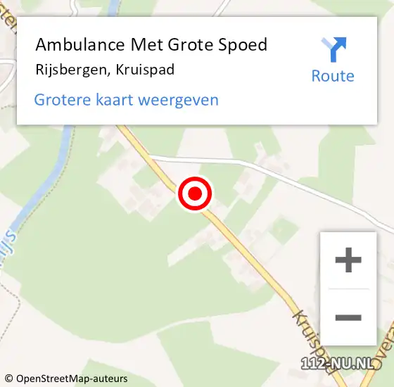 Locatie op kaart van de 112 melding: Ambulance Met Grote Spoed Naar Rijsbergen, Kruispad op 19 augustus 2017 11:03