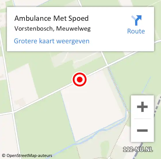 Locatie op kaart van de 112 melding: Ambulance Met Spoed Naar Vorstenbosch, Meuwelweg op 19 augustus 2017 11:59