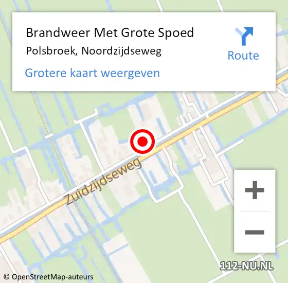 Locatie op kaart van de 112 melding: Brandweer Met Grote Spoed Naar Polsbroek, Noordzijdseweg op 19 augustus 2017 12:50