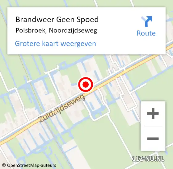 Locatie op kaart van de 112 melding: Brandweer Geen Spoed Naar Polsbroek, Noordzijdseweg op 19 augustus 2017 12:51