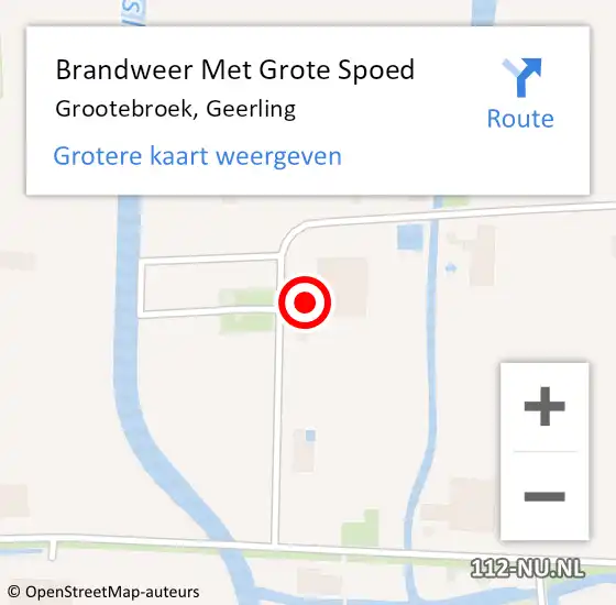 Locatie op kaart van de 112 melding: Brandweer Met Grote Spoed Naar Grootebroek, Geerling op 19 augustus 2017 13:09