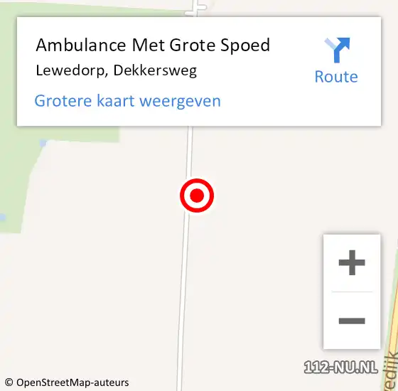 Locatie op kaart van de 112 melding: Ambulance Met Grote Spoed Naar Lewedorp, Dekkersweg op 19 augustus 2017 13:27