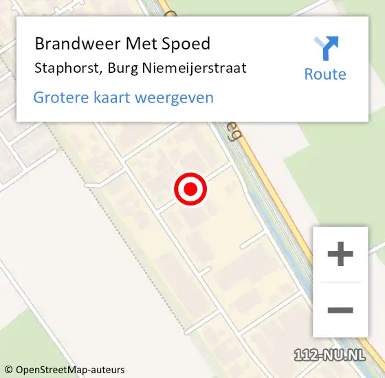 Locatie op kaart van de 112 melding: Brandweer Met Spoed Naar Staphorst, Burg Niemeijerstraat op 19 augustus 2017 13:37