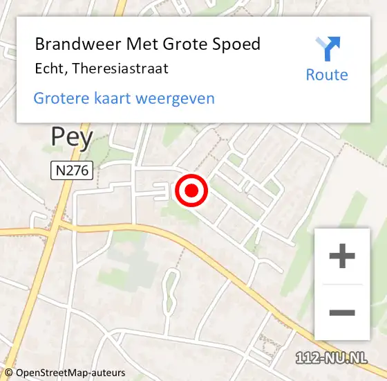 Locatie op kaart van de 112 melding: Brandweer Met Grote Spoed Naar Echt, Theresiastraat op 19 augustus 2017 14:01