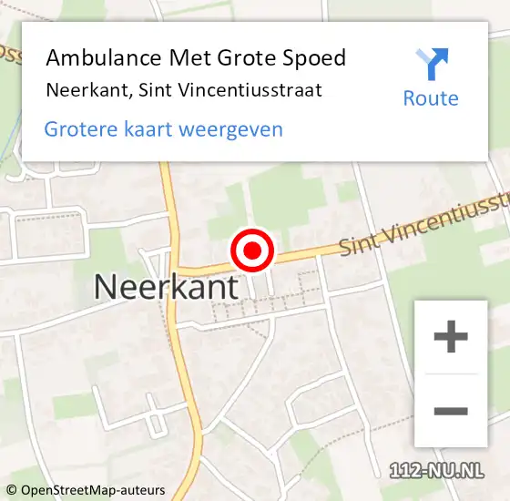 Locatie op kaart van de 112 melding: Ambulance Met Grote Spoed Naar Neerkant, Sint Vincentiusstraat op 19 augustus 2017 14:30