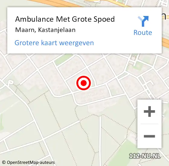 Locatie op kaart van de 112 melding: Ambulance Met Grote Spoed Naar Maarn, Kastanjelaan op 19 augustus 2017 15:38