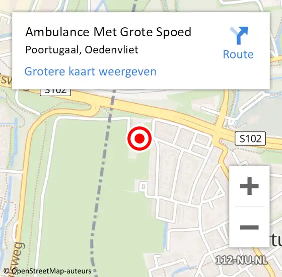 Locatie op kaart van de 112 melding: Ambulance Met Grote Spoed Naar Poortugaal, Oedenvliet op 19 augustus 2017 18:39