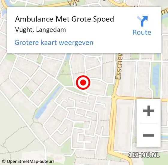 Locatie op kaart van de 112 melding: Ambulance Met Grote Spoed Naar Vught, Langedam op 19 augustus 2017 18:40