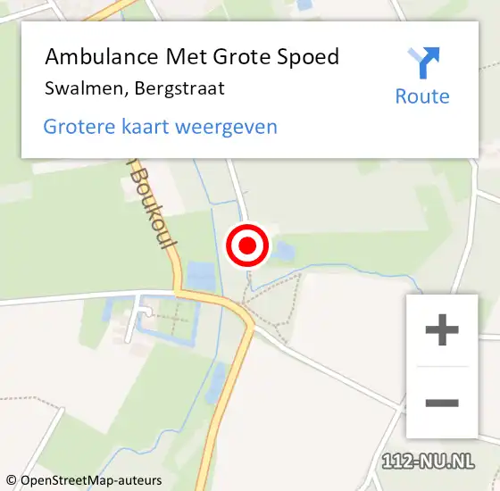 Locatie op kaart van de 112 melding: Ambulance Met Grote Spoed Naar Swalmen, Bergstraat op 19 augustus 2017 18:58