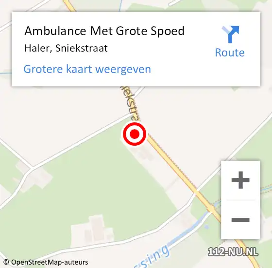 Locatie op kaart van de 112 melding: Ambulance Met Grote Spoed Naar Haler, Sniekstraat op 19 augustus 2017 22:16