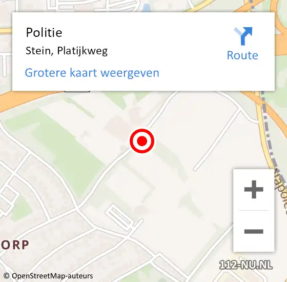 Locatie op kaart van de 112 melding: Politie Stein, Platijkweg op 19 augustus 2017 22:37