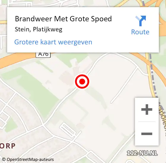 Locatie op kaart van de 112 melding: Brandweer Met Grote Spoed Naar Stein, Platijkweg op 19 augustus 2017 22:37