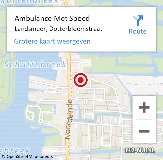 Locatie op kaart van de 112 melding: Ambulance Met Spoed Naar Landsmeer, Dotterbloemstraat op 19 augustus 2017 23:14