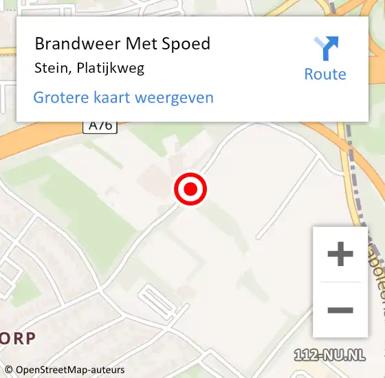 Locatie op kaart van de 112 melding: Brandweer Met Spoed Naar Stein, Platijkweg op 19 augustus 2017 23:25