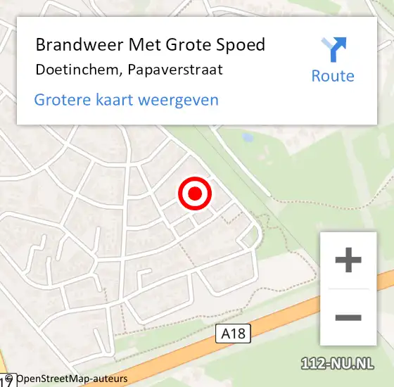 Locatie op kaart van de 112 melding: Brandweer Met Grote Spoed Naar Doetinchem, Papaverstraat op 19 augustus 2017 23:57