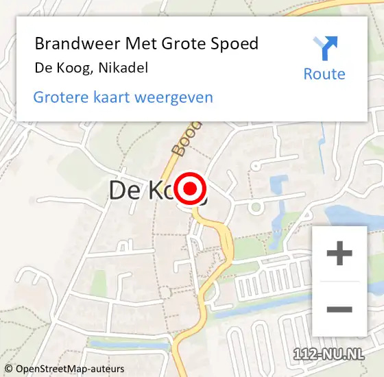 Locatie op kaart van de 112 melding: Brandweer Met Grote Spoed Naar De Koog, Nikadel op 20 augustus 2017 00:11