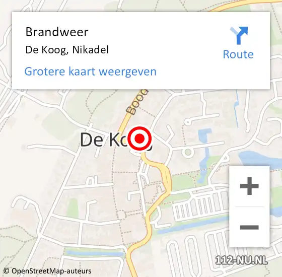 Locatie op kaart van de 112 melding: Brandweer De Koog, Nikadel op 20 augustus 2017 00:13