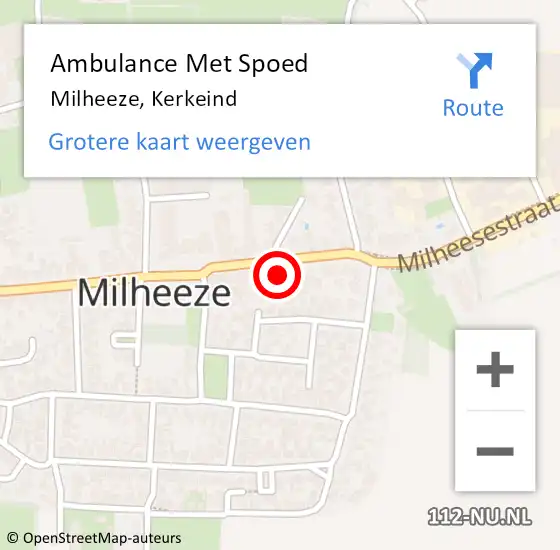 Locatie op kaart van de 112 melding: Ambulance Met Spoed Naar Milheeze, Kerkeind op 20 augustus 2017 02:32