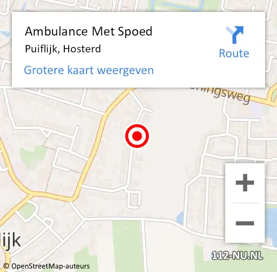 Locatie op kaart van de 112 melding: Ambulance Met Spoed Naar Puiflijk, Hosterd op 20 augustus 2017 03:21