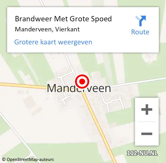 Locatie op kaart van de 112 melding: Brandweer Met Grote Spoed Naar Manderveen, Vierkant op 20 augustus 2017 06:08