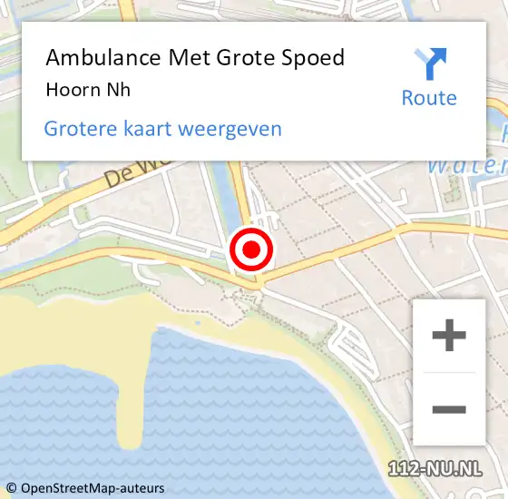 Locatie op kaart van de 112 melding: Ambulance Met Grote Spoed Naar Hoorn Nh op 20 augustus 2017 08:46