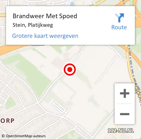 Locatie op kaart van de 112 melding: Brandweer Met Spoed Naar Stein, Platijkweg op 20 augustus 2017 09:22