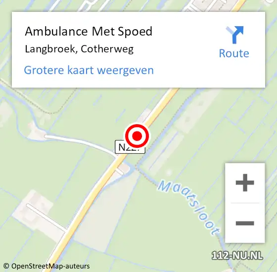 Locatie op kaart van de 112 melding: Ambulance Met Spoed Naar Langbroek, Cotherweg op 20 augustus 2017 09:41