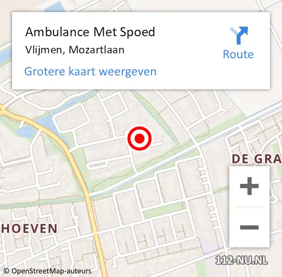 Locatie op kaart van de 112 melding: Ambulance Met Spoed Naar Vlijmen, Mozartlaan op 20 augustus 2017 09:50