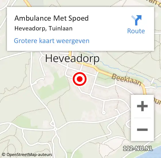 Locatie op kaart van de 112 melding: Ambulance Met Spoed Naar Heveadorp, Tuinlaan op 20 augustus 2017 09:54