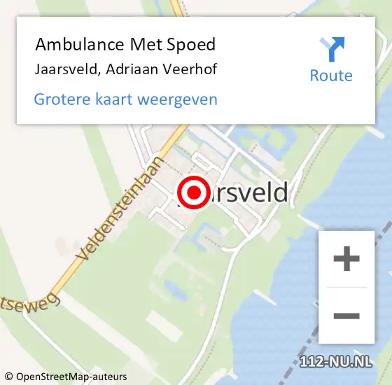 Locatie op kaart van de 112 melding: Ambulance Met Spoed Naar Jaarsveld, Adriaan Veerhof op 20 augustus 2017 10:27