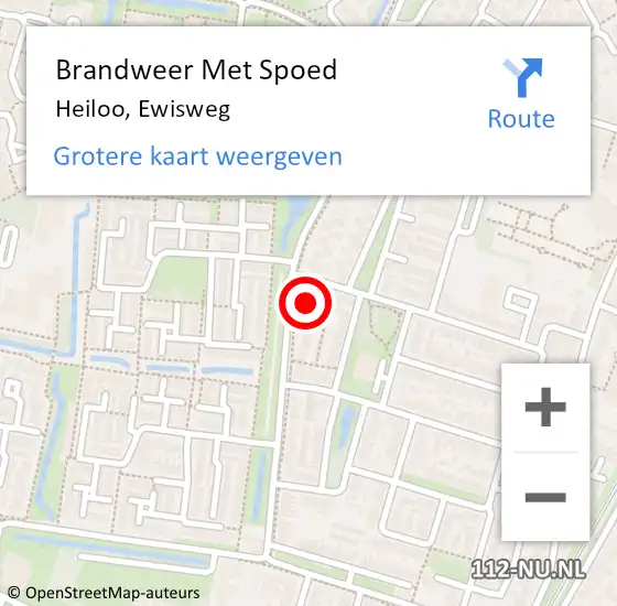 Locatie op kaart van de 112 melding: Brandweer Met Spoed Naar Heiloo, Ewisweg op 20 augustus 2017 10:51