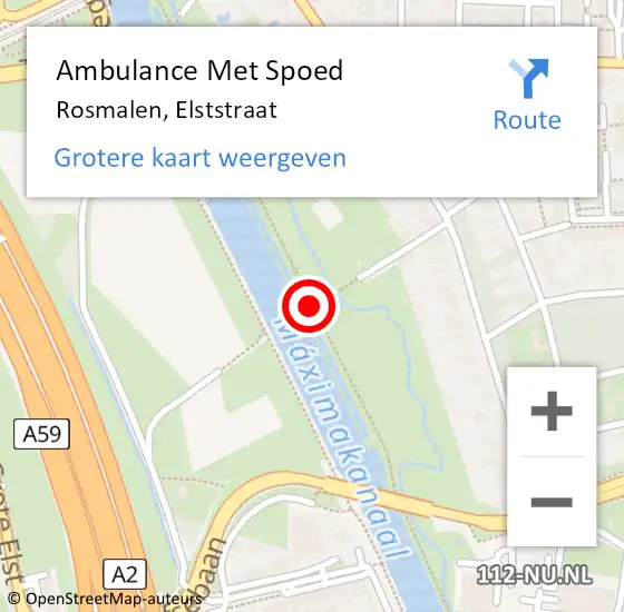 Locatie op kaart van de 112 melding: Ambulance Met Spoed Naar Rosmalen, Elststraat op 20 augustus 2017 10:58