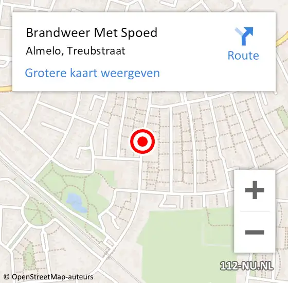 Locatie op kaart van de 112 melding: Brandweer Met Spoed Naar Almelo, Treubstraat op 20 augustus 2017 11:32