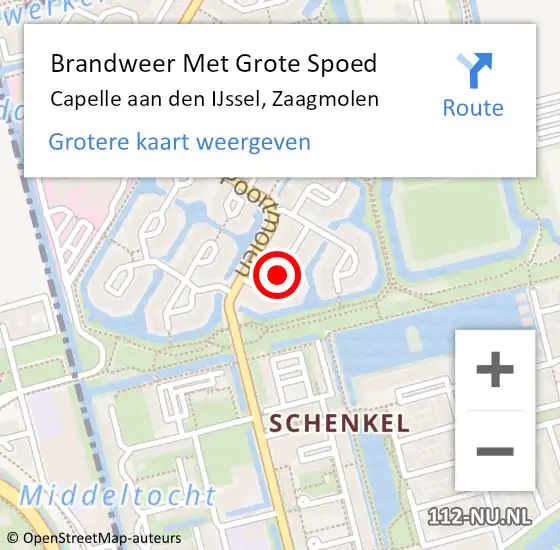 Locatie op kaart van de 112 melding: Brandweer Met Grote Spoed Naar Capelle aan den IJssel, Zaagmolen op 20 augustus 2017 11:57