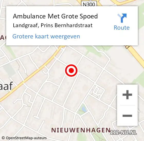 Locatie op kaart van de 112 melding: Ambulance Met Grote Spoed Naar Landgraaf, Prins Bernhardstraat op 20 augustus 2017 13:27