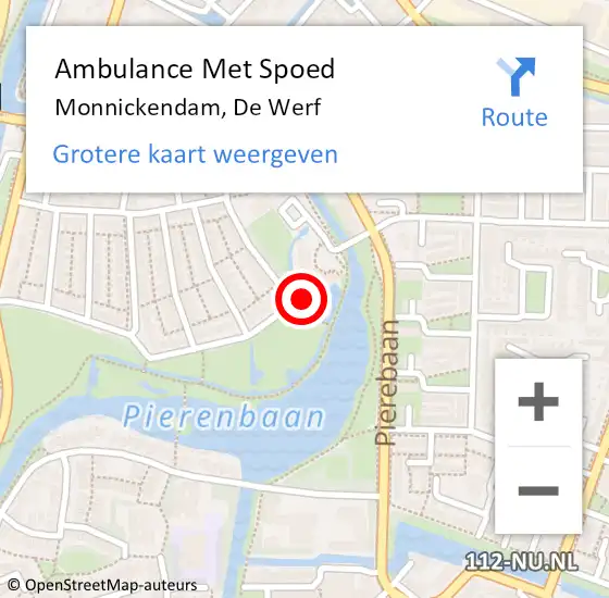 Locatie op kaart van de 112 melding: Ambulance Met Spoed Naar Monnickendam, De Werf op 20 augustus 2017 15:35