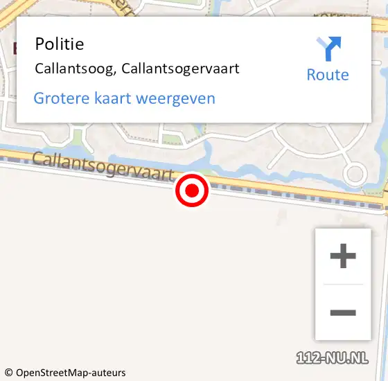 Locatie op kaart van de 112 melding: Politie Callantsoog, Callantsogervaart op 20 augustus 2017 15:59