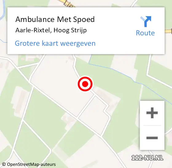 Locatie op kaart van de 112 melding: Ambulance Met Spoed Naar Aarle-Rixtel, Hoog Strijp op 20 augustus 2017 16:56