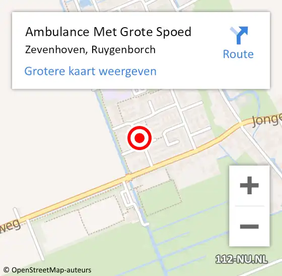 Locatie op kaart van de 112 melding: Ambulance Met Grote Spoed Naar Zevenhoven, Ruygenborch op 20 augustus 2017 17:22