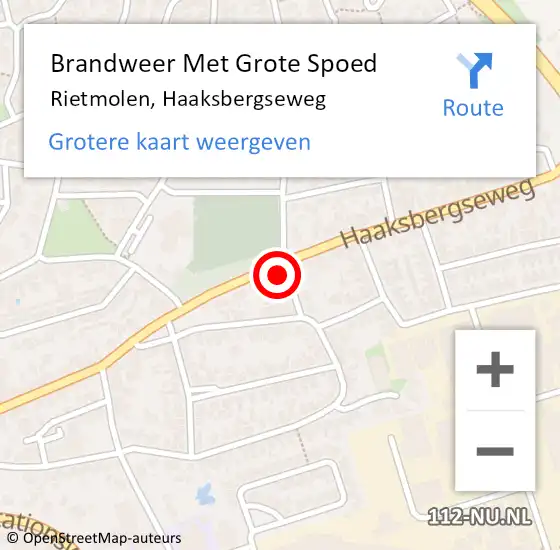 Locatie op kaart van de 112 melding: Brandweer Met Grote Spoed Naar Rietmolen, Haaksbergseweg op 20 augustus 2017 17:43