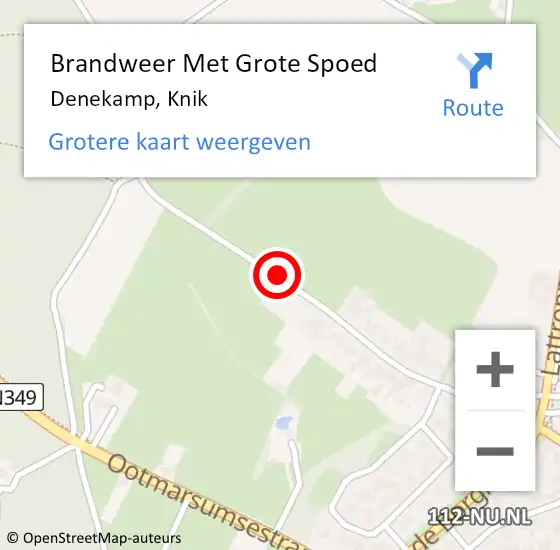 Locatie op kaart van de 112 melding: Brandweer Met Grote Spoed Naar Denekamp, Knik op 20 augustus 2017 17:48