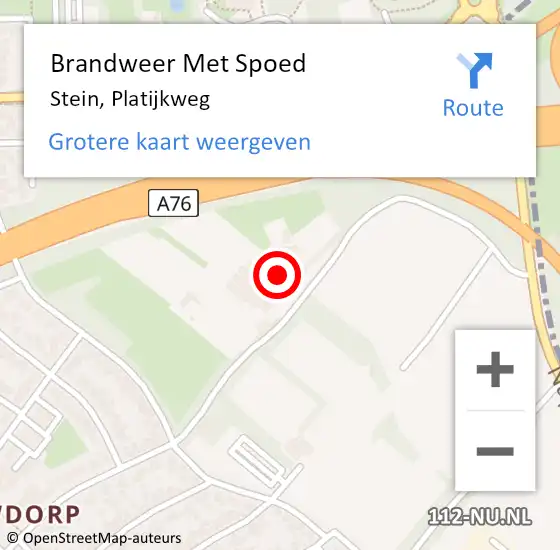 Locatie op kaart van de 112 melding: Brandweer Met Spoed Naar Stein, Platijkweg op 20 augustus 2017 18:05