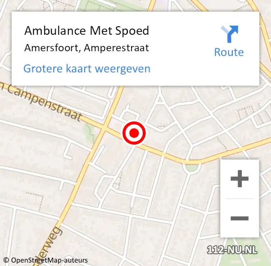 Locatie op kaart van de 112 melding: Ambulance Met Spoed Naar Amersfoort, Amperestraat op 20 augustus 2017 19:19